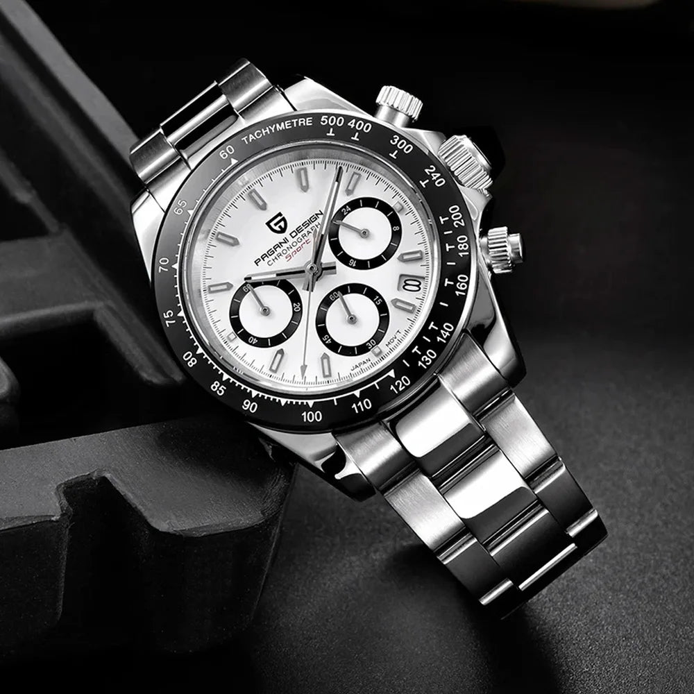 PAGANI DESIGN PD1644 Men's Quartz Chronograph Watch – Sapphire Crystal, 100M Water Resistant
