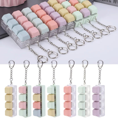 4-Key Mechanical Keyboard Switch Tester – DIY Keycaps, Fidget Toy, Stress Relief Keychain