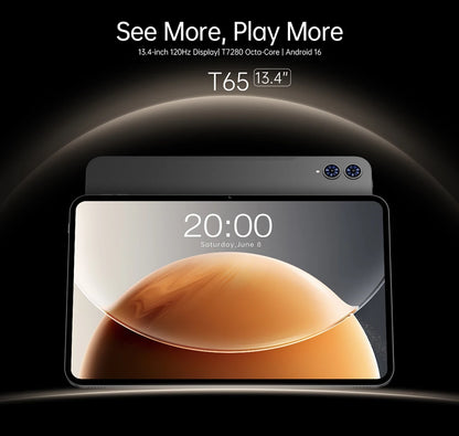 Teclast T65 Tablet – 13.4" 2K 120Hz, Unisoc T7280, 26GB RAM, 8000mAh, 4G LTE, Android 16