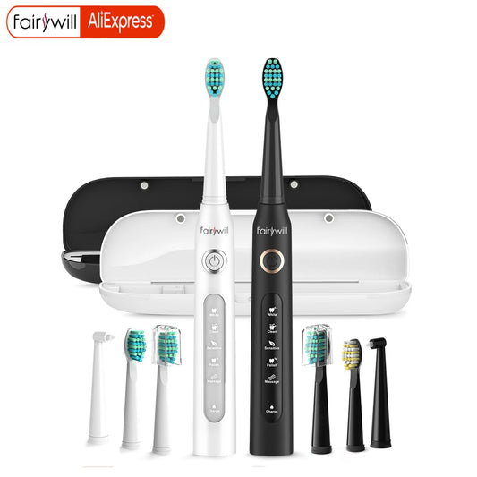 Fairywill FW-D7 Sonic Electric Toothbrush | 5 Modes | USB | Smart Timer | Travel Case