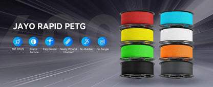 JAYO PETG/High Speed Matte PETG 3D Printing Filament 1.75MM Mix-Colors & No bubbles &Non-toxic For 3D Printer & Pen 3Rolls