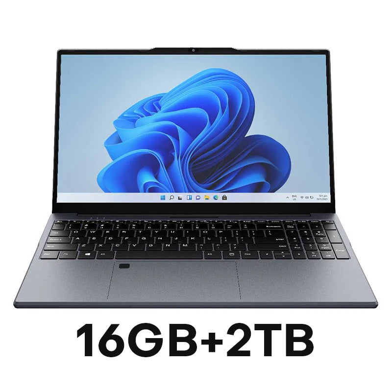 Erilles 15.6" Ultraslim Laptop – Intel Core i7-6500U, 16GB DDR4, 512GB–2TB SSD, Fingerprint, Backlit KB, Win 11