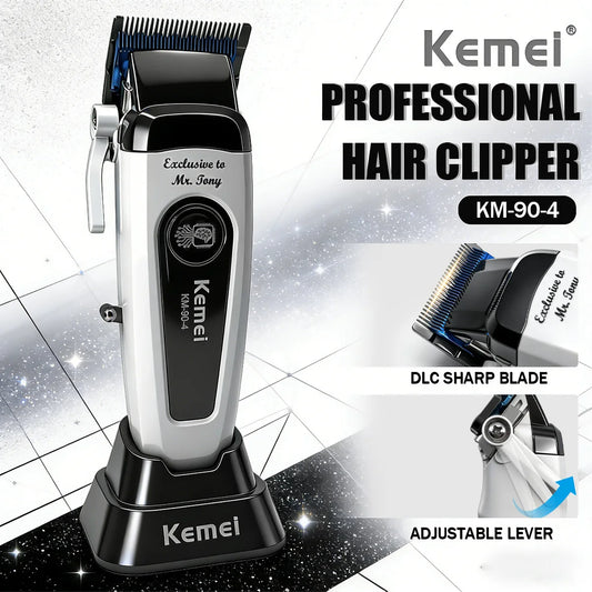Kemei White 90-4 Professional Hair Clippers – Cordless Barber Clipper Set