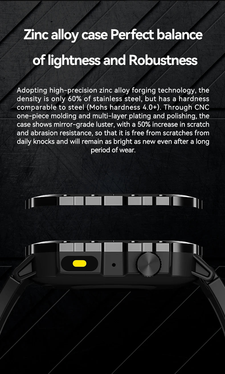 LAXASFIT Outdoor Smart Watch 2025 – 2.01" HD Screen, LED Flashlight, Bluetooth Voice Call