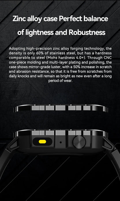 LAXASFIT Outdoor Smart Watch 2025 – 2.01" HD Screen, LED Flashlight, Bluetooth Voice Call