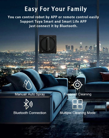 Purerobo W-V1S Robot Window Cleaner – APP Control, Auto Water Spray