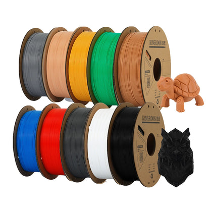 KINGROON PLA Filament 1.75mm – 5 or 10 Rolls, Mixed Colors, No Bubble
