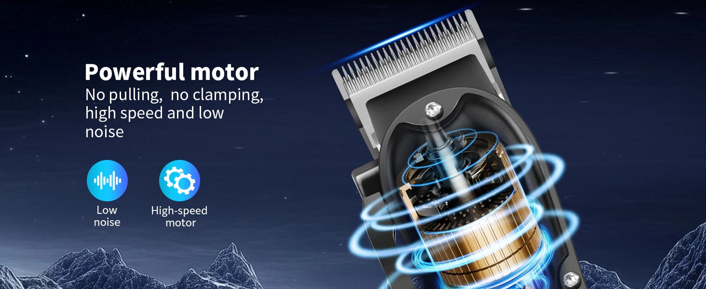 HIENA PRO Cordless Hair Clipper Set | Professional Barber Kit, Electric Foil Shaver & Beard Trimmer Combo