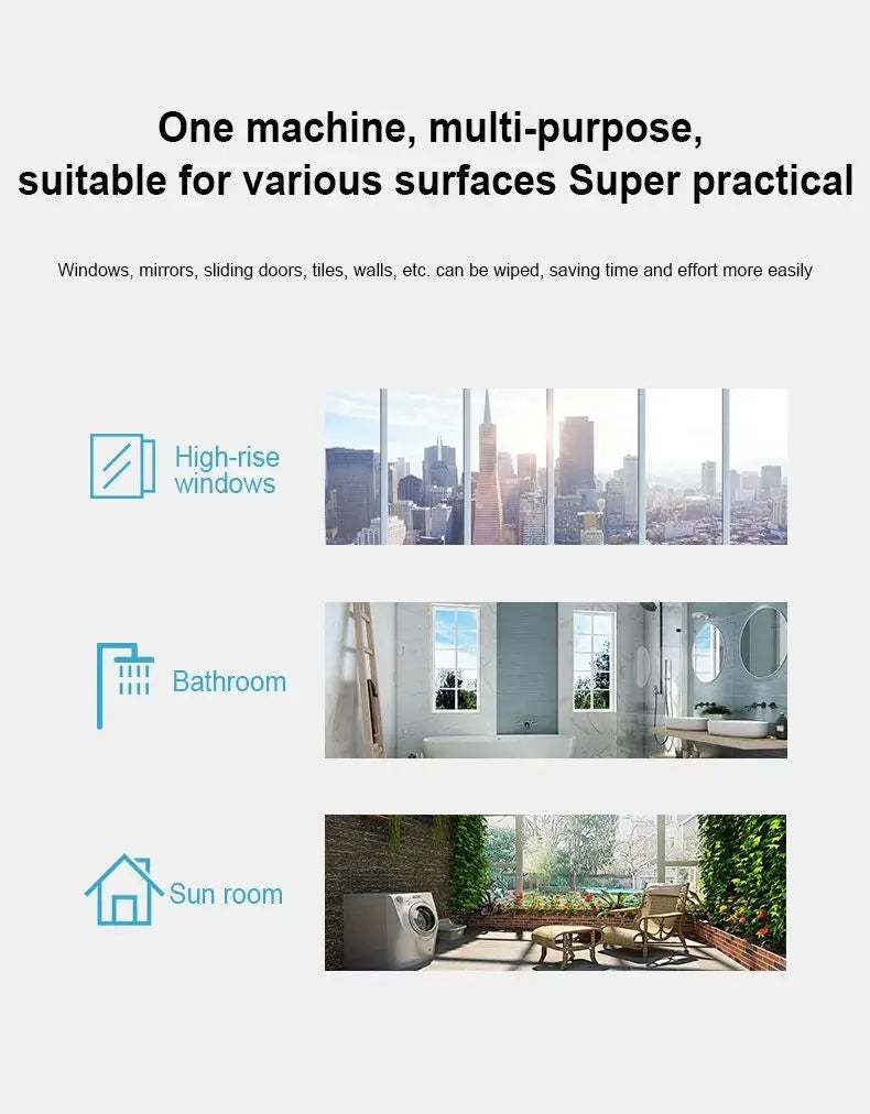 DIVEDEER Intelligent Window Cleaner Robot – Automatic Electric Window Washing Machine with EU Plug