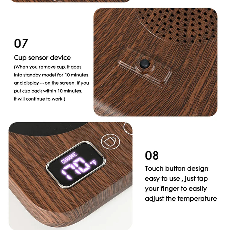 Coffee Mug Warmer – 3 Temperature Settings, Auto Shut-Off, Electric Beverage Heating Plate | Desk & Office