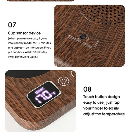 Coffee Mug Warmer – 3 Temperature Settings, Auto Shut-Off, Electric Beverage Heating Plate | Desk & Office