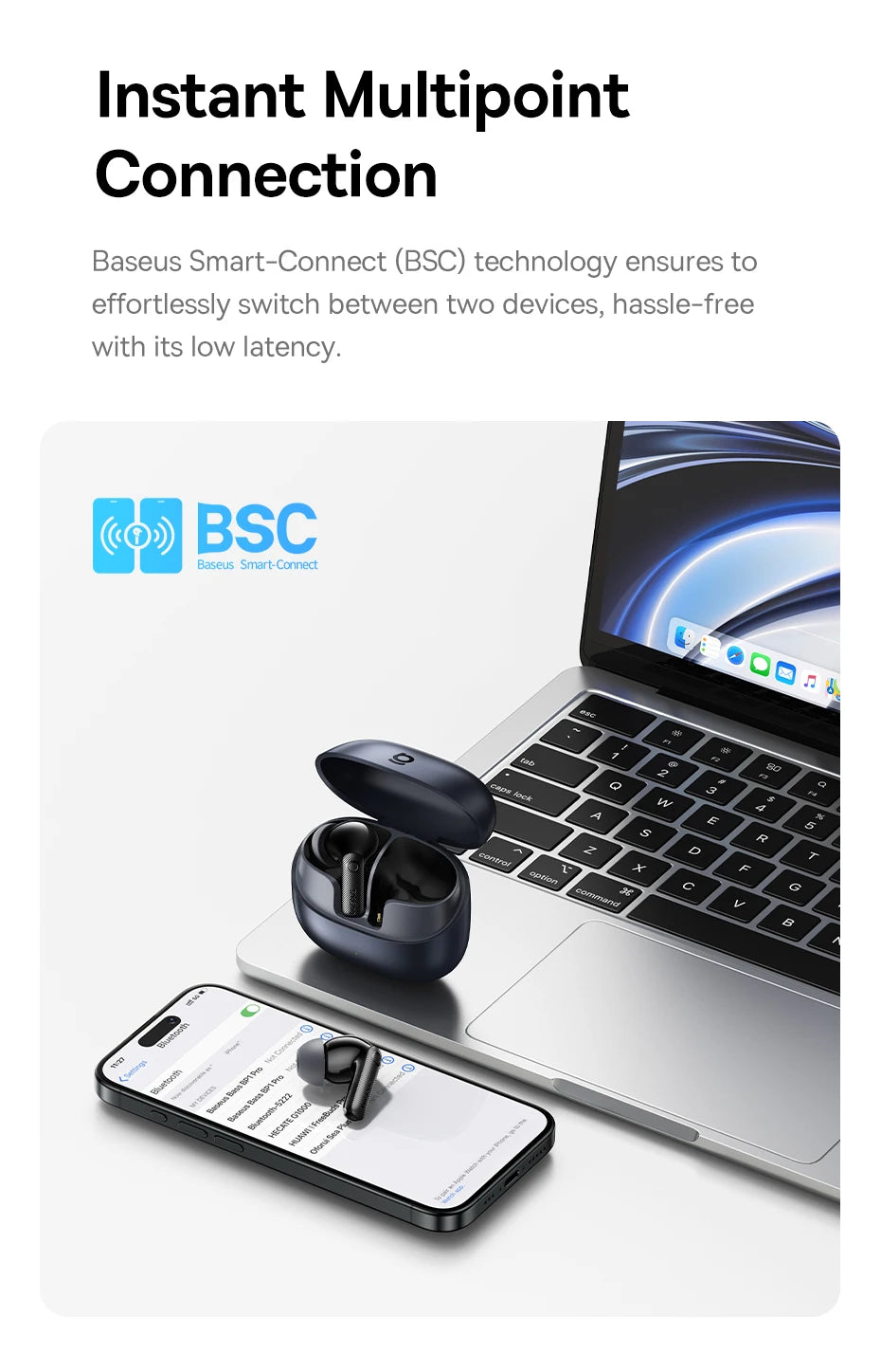 Baseus EP10 Pro ANC TWS Earbuds – 50dB, LDAC, Bluetooth 6.0, 6 Mics, Hi-Res, IP55