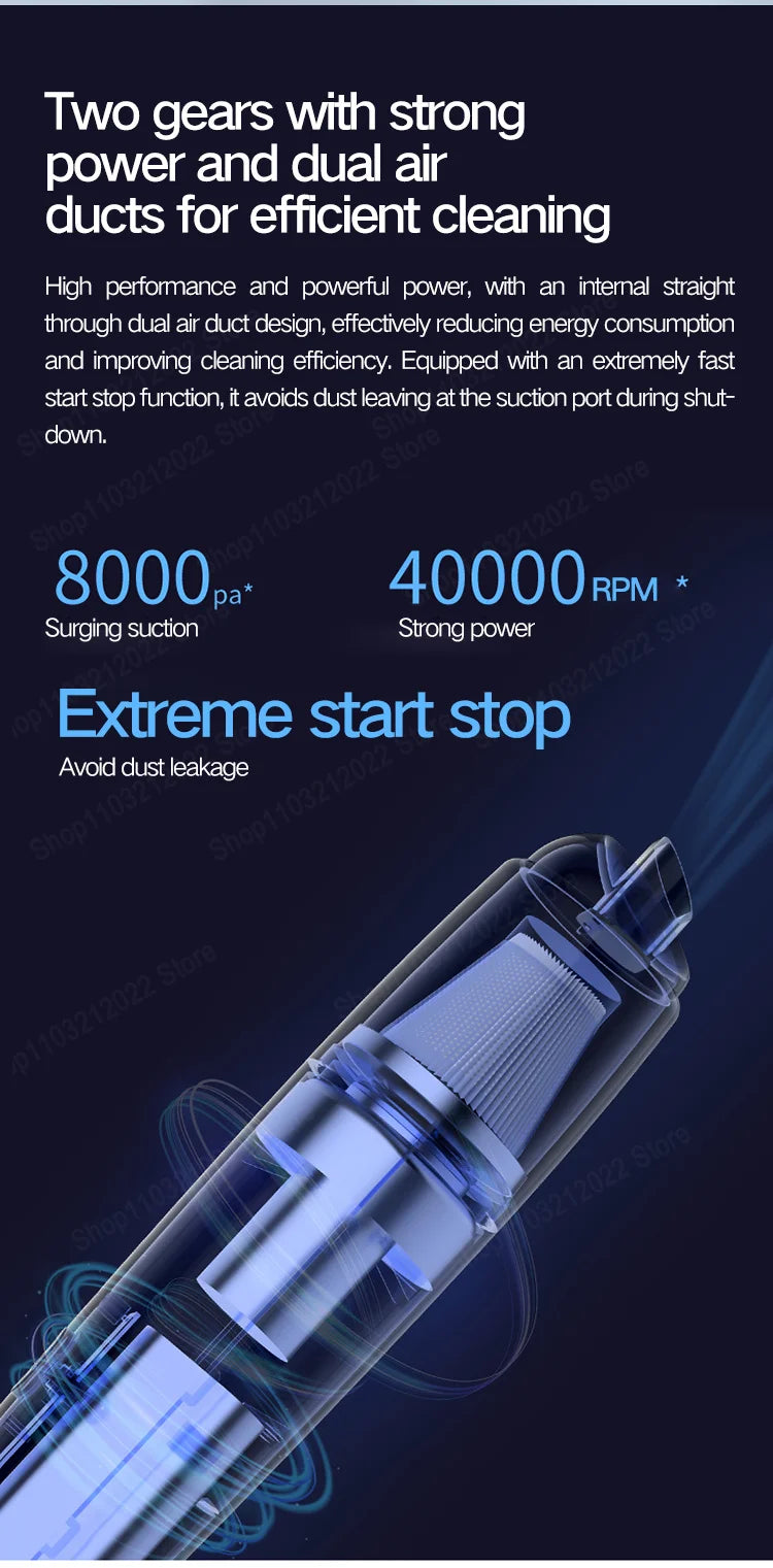Handheld Wireless Car & Home Vacuum Cleaner – Mini Portable High Power Dust Remover