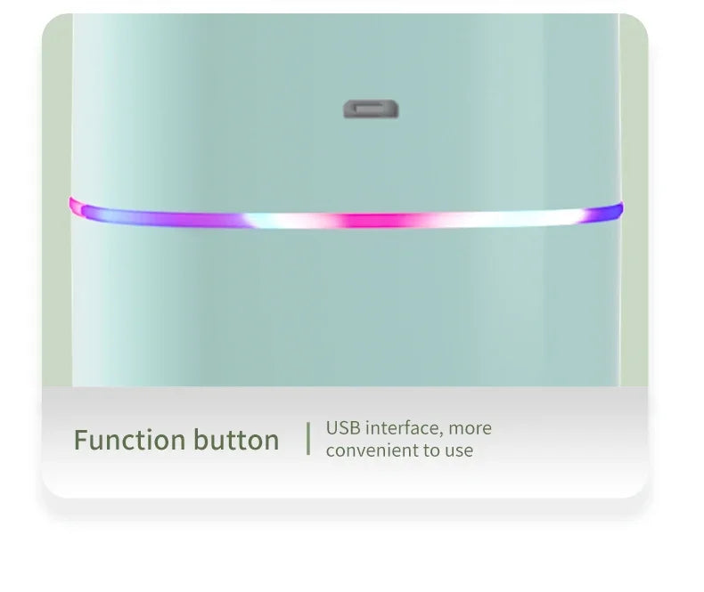 Air Humidifier Double Spray – Aromatherapy, Colorful LED, Heavy Fog, Mute