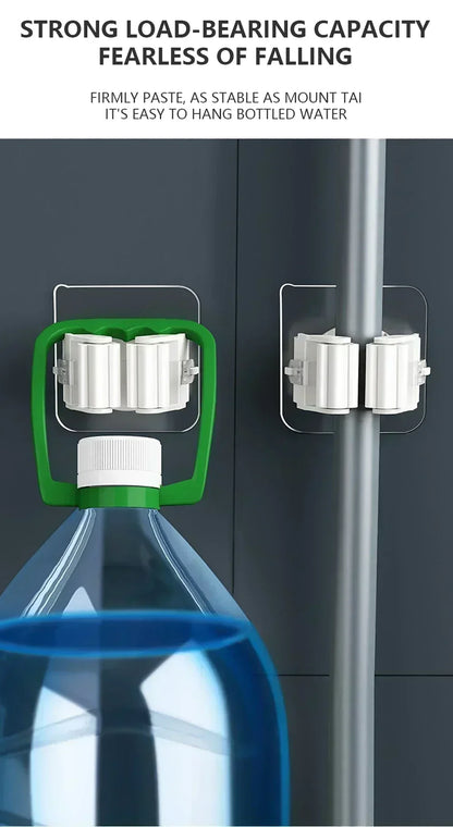 Self-Adhesive Mop & Broom Holder | Wall Mounted No-Drill Storage Hook