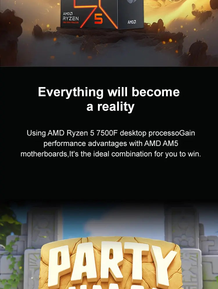 AMD Ryzen 5 7500F Gaming Processor – 6-Core, 5GHz, AM5, PCIe 5.0, DDR5