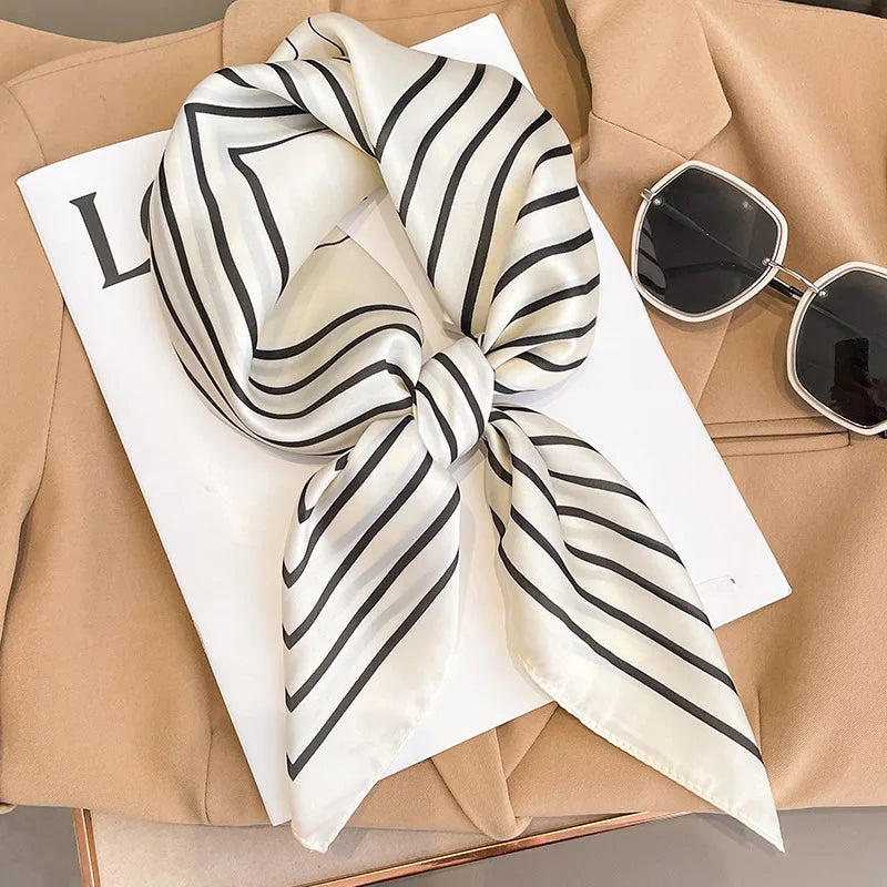 Red square silk scarf by R.E.D. Shopping, stylish women's hairband and neck shawl with elegant, smooth fabric and vibrant color.