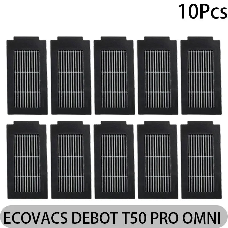 ECOVACS DEEBOT T50 PRO OMNI Replacement Parts | Main Brush, Side Brush, HEPA Filter, Mop, Dust Bag