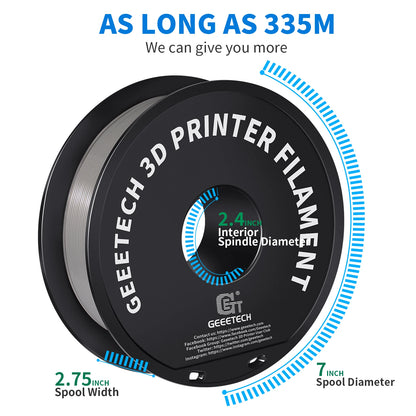GEEETECH 3D Printer Filament – 10KG Box, 1.75mm Matte / PETG / Silk PLA / TPU / ABS, Safe Materials