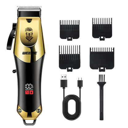 T9 Vintage Men's electric hair clipper and beard trimmer kit by R.E.D. Shopping, rechargeable personal grooming tool with multiple attachments.