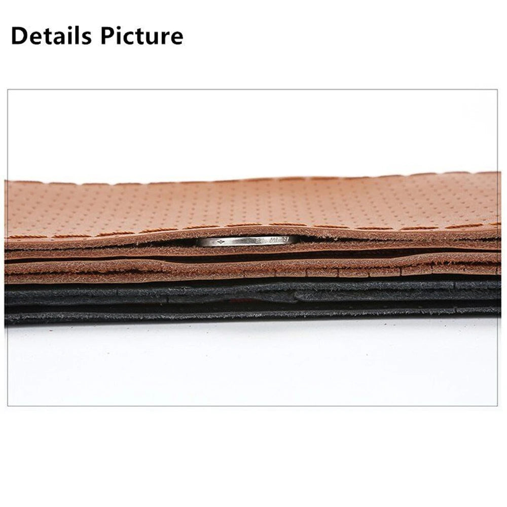 Genuine Leather Braid Steering Wheel Cover | 38cm Hand-Sewn Cowhide with Needles & Thread