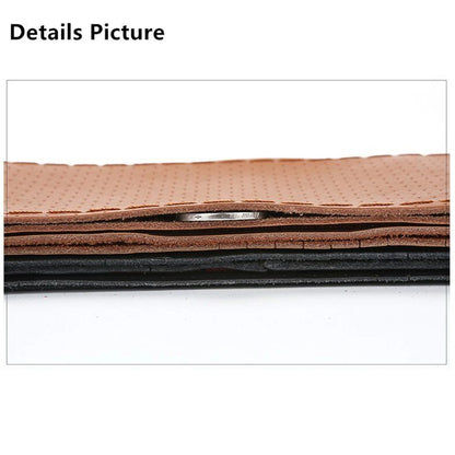 Genuine Leather Braid Steering Wheel Cover | 38cm Hand-Sewn Cowhide with Needles & Thread