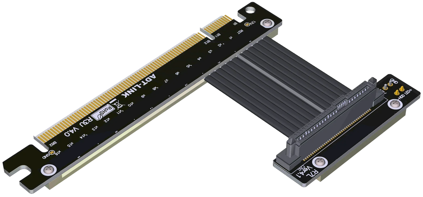 ADT-Link PCIe 4.0 Riser Cable – X16 to X1/X4/X8/M.2/NVMe/U.2, Gen4 Extension Adapter (R31SL)