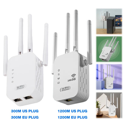 APWIKOGER AC1200 Dual-Band WiFi Repeater & Extender | 2.4G+5G | Gigabit | WPS | EU Plug
