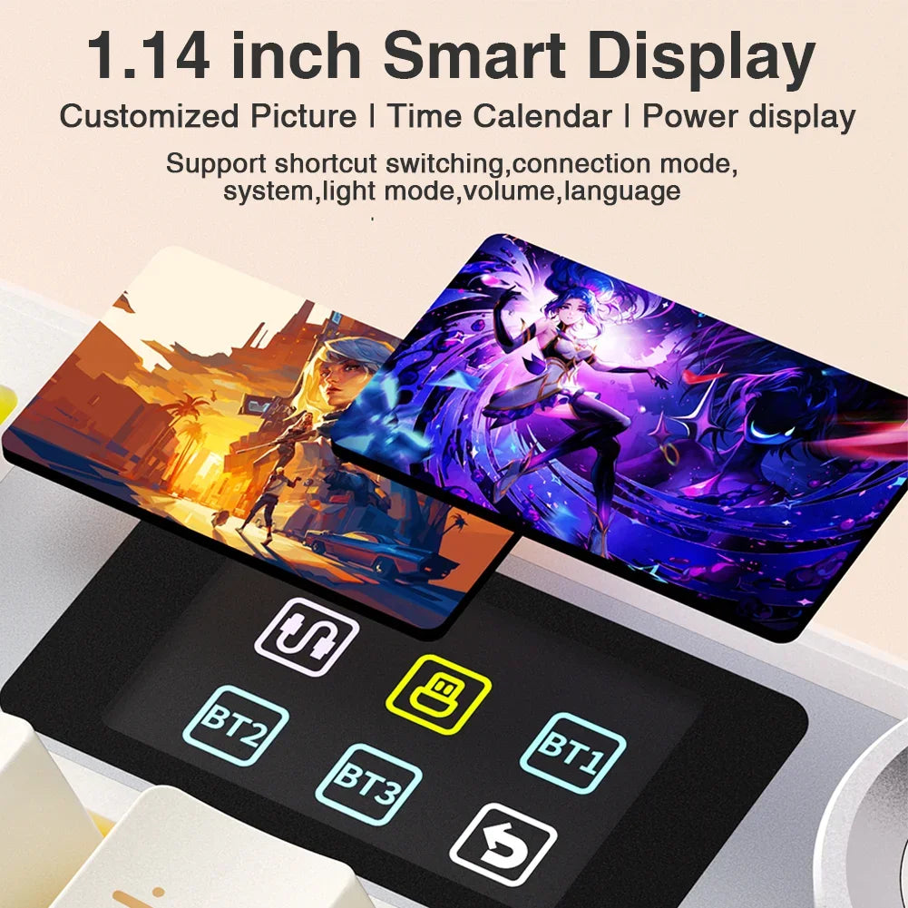 AULA F108Pro Wireless Mechanical Keyboard – Bluetooth, Gasket, Hot-Swap, TFT Display, RGB, 98 Keys