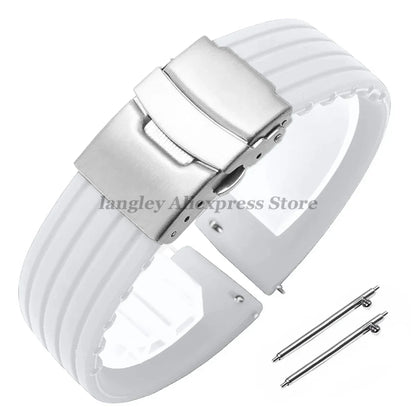 Quick Release Silicone Watch Strap 18–24mm – For Huawei, Seiko, Omega, Fossil & More