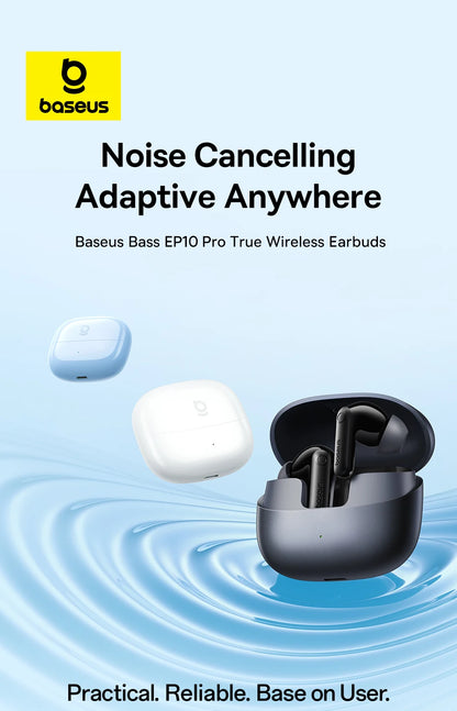Baseus EP10 Pro ANC TWS Earbuds – 50dB, LDAC, Bluetooth 6.0, 6 Mics, Hi-Res, IP55