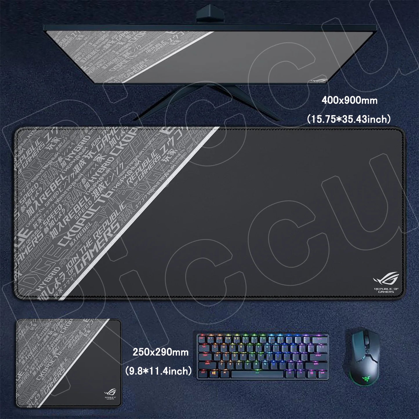 Riccu XXL Anime Gaming Mouse Pad — HD Print, Stitched Edges, Multiple Sizes
