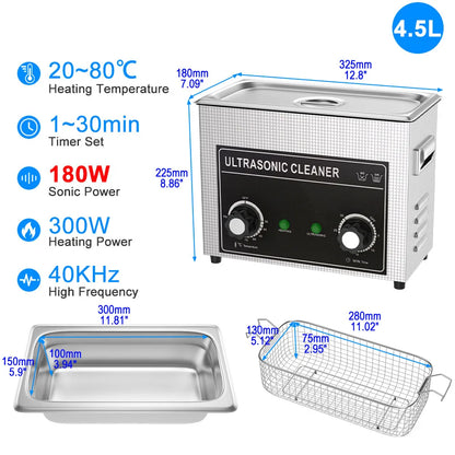 Ultrasonic Cleaner 1.3L–30L | 40KHz 220V EU Plug | Professional Ultrasound Bath