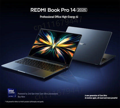 Xiaomi Redmi Book Pro 14 2025 — Intel Ultra5/Ultra7, 16/32GB RAM, Up to 2TB SSD, 2.8K 120Hz