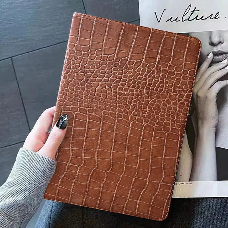 Premium Crocodile Leather iPad Case with Card Slot – 9.7" to 11" | Air, Mini, Pro