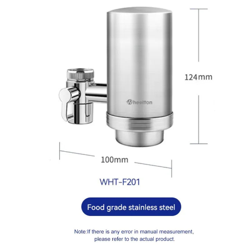 Wheelton Stainless Steel Faucet Water Filter – Activated Carbon Ceramic Purifier