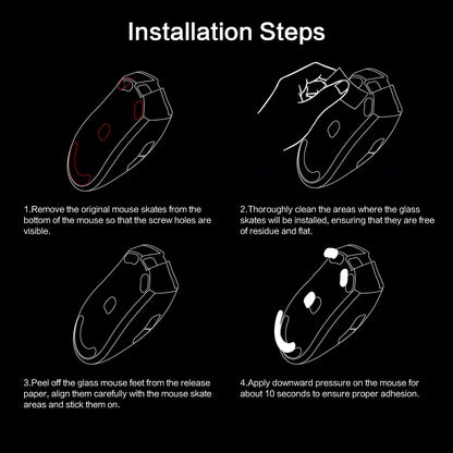 Glass Mouse Skates for Razer DeathAdder V3 Pro – Smooth Replacement Mouse Feet, Black & White