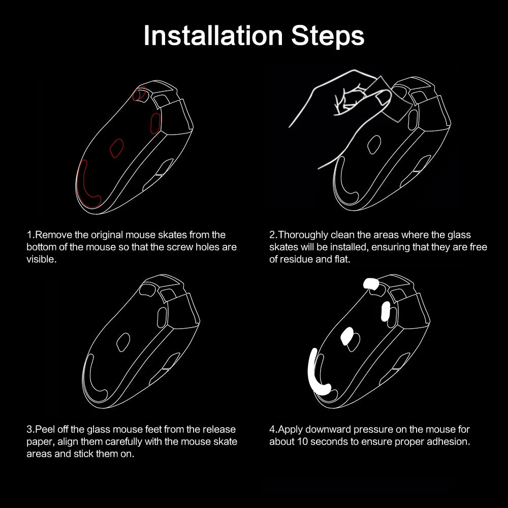 Glass Mouse Skates for Razer DeathAdder V3 Pro – Ultra-Smooth Wireless Gaming Feet
