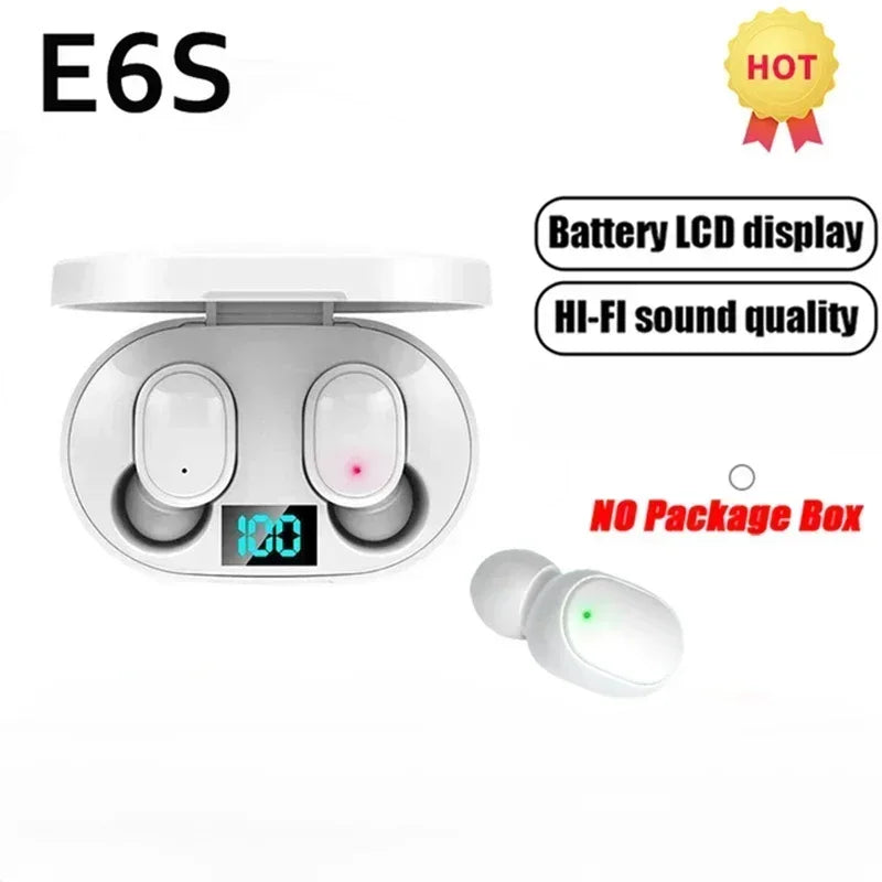 E6S TWS Wireless Bluetooth Earphones - Noise Cancelling with Microphone