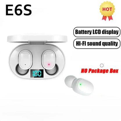 E6S TWS Wireless Bluetooth Earphones - Noise Cancelling with Microphone