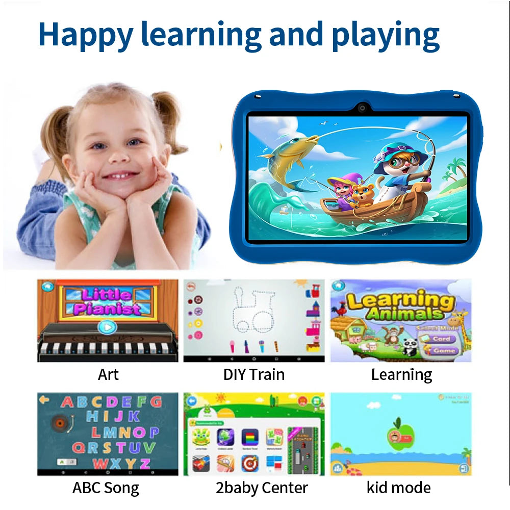 BDF 7" Kids Tablet – Android 13, 4GB RAM, 64GB, IPS, Dual Camera, Wi-Fi, Google Play