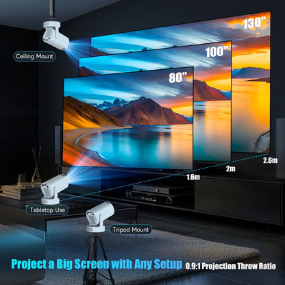 Magcubic HY300 Pro+ Portable Projector – 8000 Lumens, 720P, Android 14, WiFi 6, BT5.4, 5W Speaker