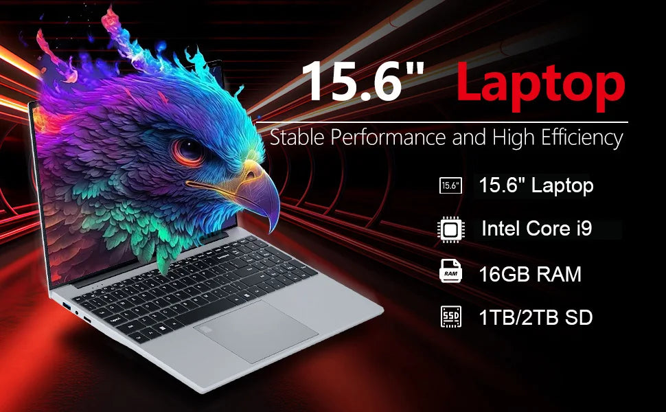 15.6" Gaming Laptop – Intel Core i9-10980HK or i3-6100U, 16GB RAM, up to 2TB SSD, Fingerprint, Backlit | Windows 11