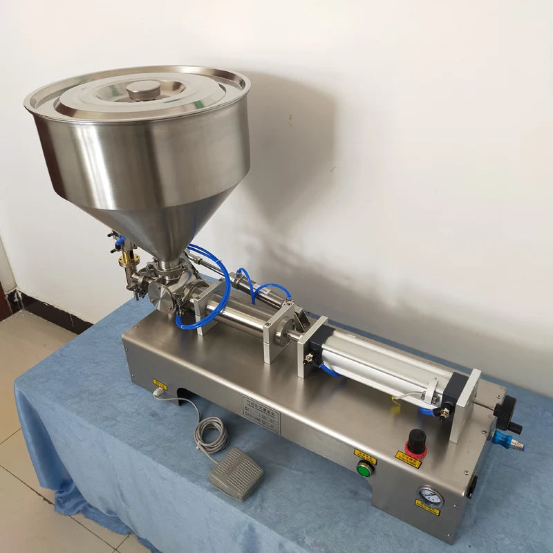 Pneumatic Paste & Liquid Filling Machine – Adjustable Cream Filler with 30L Hopper