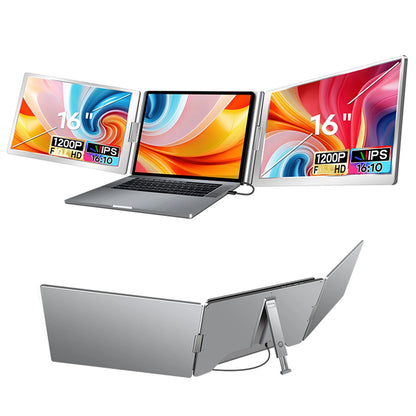16" Laptop Screen Extender – FHD Triple Monitor for 12-18.5" Laptops