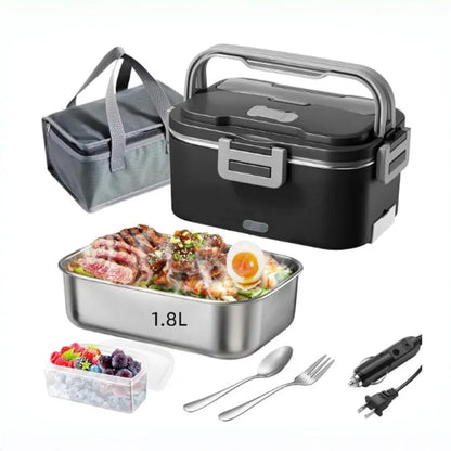 Electric Heated Lunch Box – 100W, 1.8L, 12V/24V/110V for Home, Car & Truck