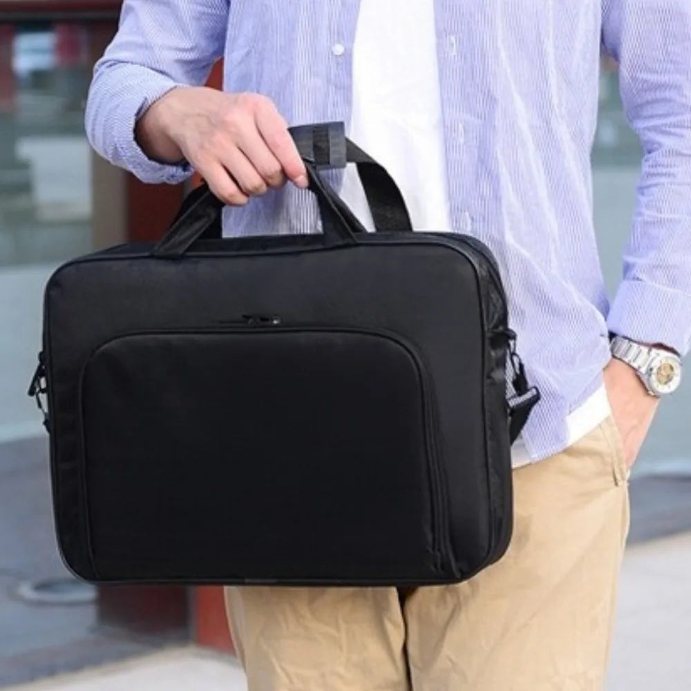 Waterproof Laptop Briefcase Bag – 15", 15.6", 17", Nylon, Dual Zipper, Shoulder Strap