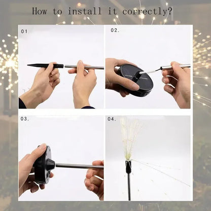 Solar Fireworks Fairy Lights – LED Dandelion Globe String Lights for Garden & Lawn