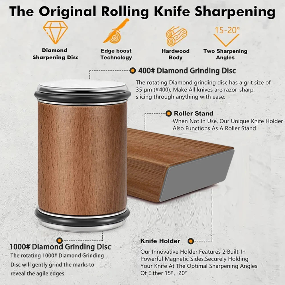 Dual-Angle Rolling Knife Sharpener