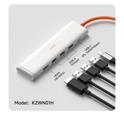 Hagibis USB-C Hub Multiport | 4K HDMI | RJ45 Ethernet | Heat Dissipation | MacBook & Laptops